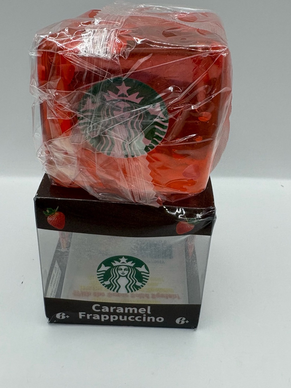 Starbucks Caramel Frappuccino Solid Cube with fruit inside